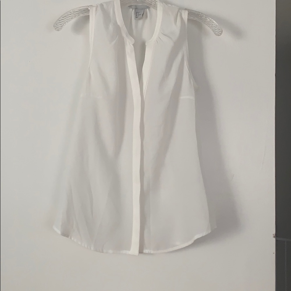 Sheer white sleeveless blouse